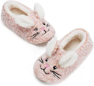 Cozylook Cute Animal House Slippers - Fuzzy Warm Bedroom Slipper Socks Non-Slip Grippers with Funny Face Designs, Fun Christmas Gifts Unique