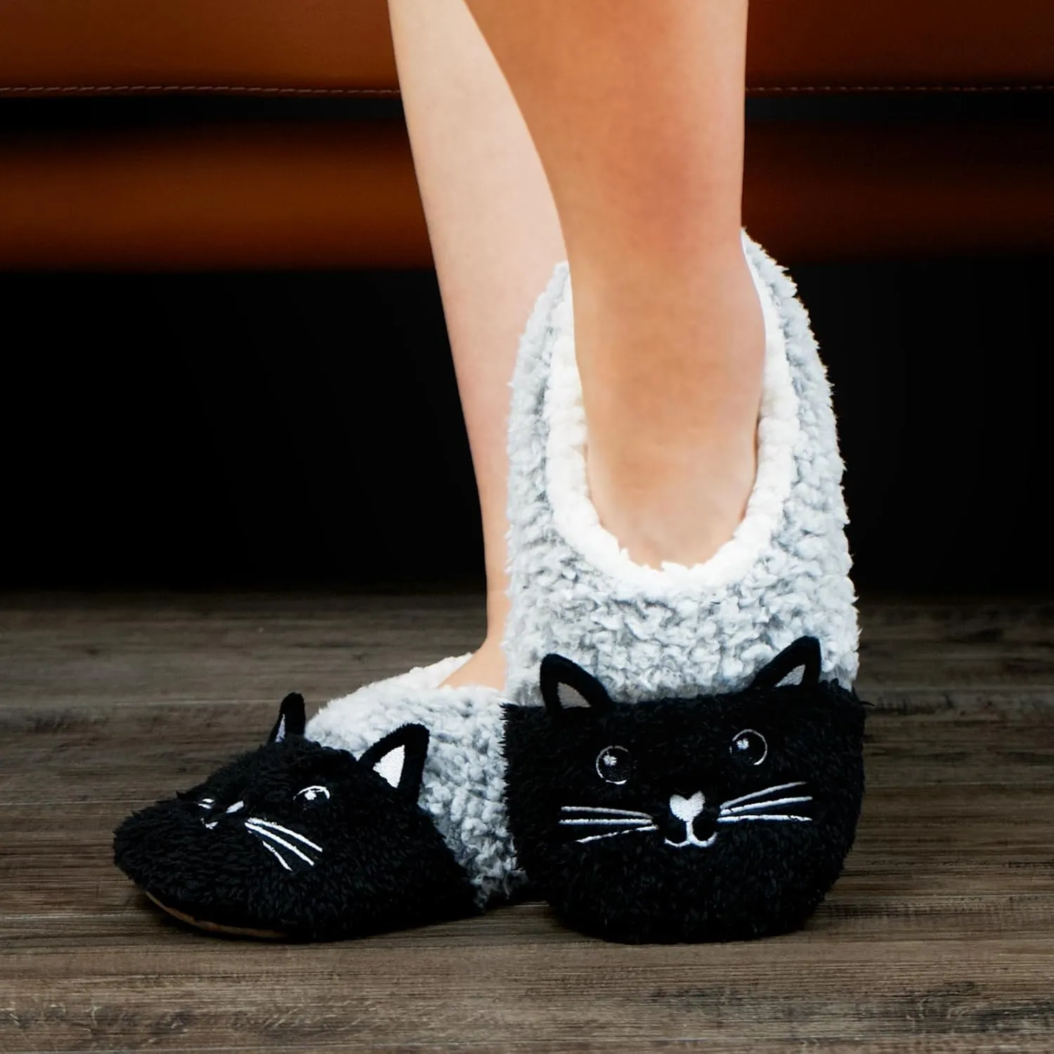 Cozylook Cute Animal House Slippers - Fuzzy Warm Bedroom Slipper Socks Non-Slip Grippers with Funny Face Designs, Fun Christmas Gifts Unique