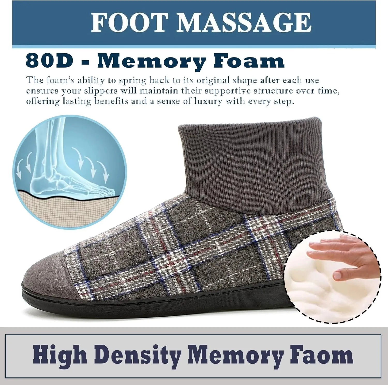 Cozylook Mens Slipper Socks Fleece Lined Non-slip Soles, Winter Soft Thick Cozy Home Boots, Warm Fuzzy House Shoes Indoor