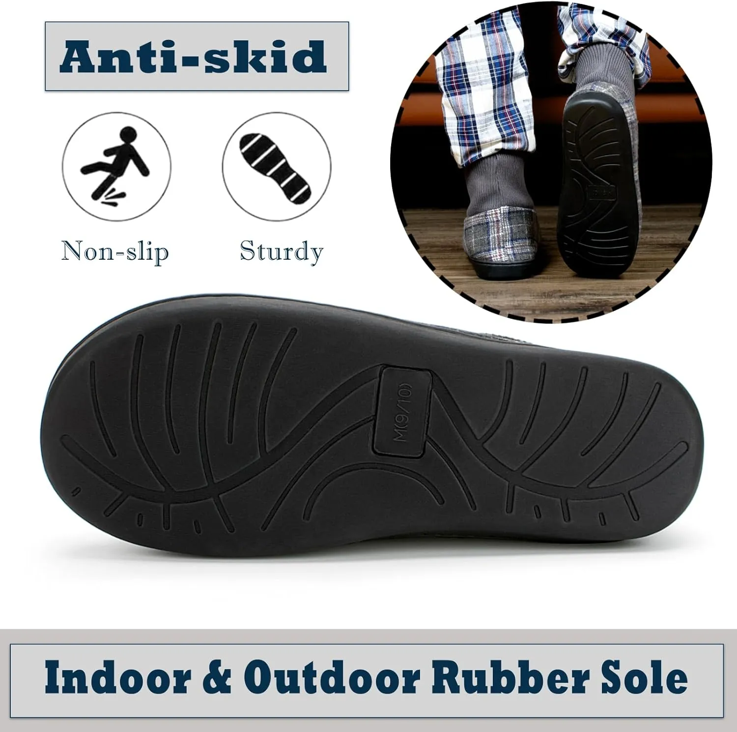 Cozylook Mens Slipper Socks Fleece Lined Non-slip Soles, Winter Soft Thick Cozy Home Boots, Warm Fuzzy House Shoes Indoor