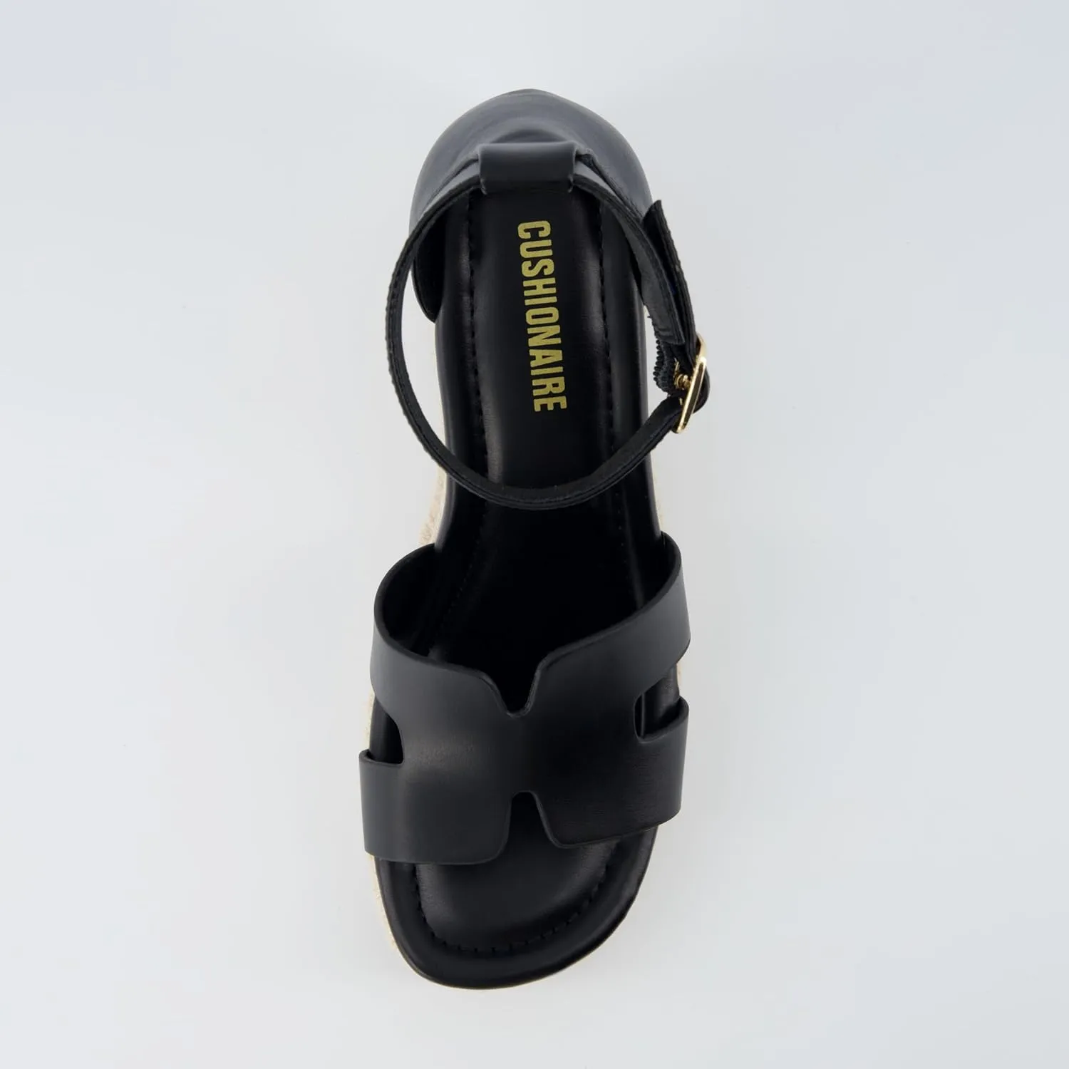 CUSHIONAIRE Women's Charlie Espadrille Wedge Sandal  Memory Foam and Wide Widths Available