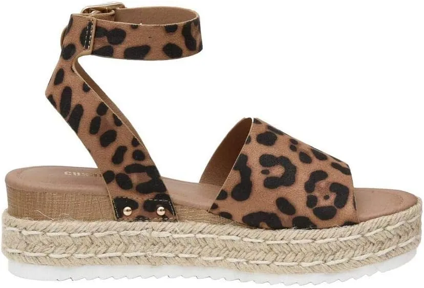 CUSHIONAIRE Women's Espadrille Flatform Open Toe Sandal