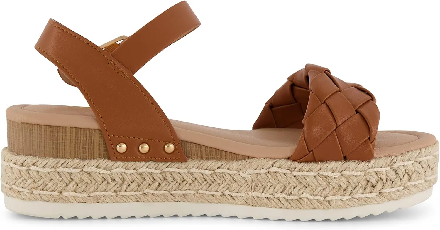 CUSHIONAIRE Women's Mae woven espadrille wedge sandal