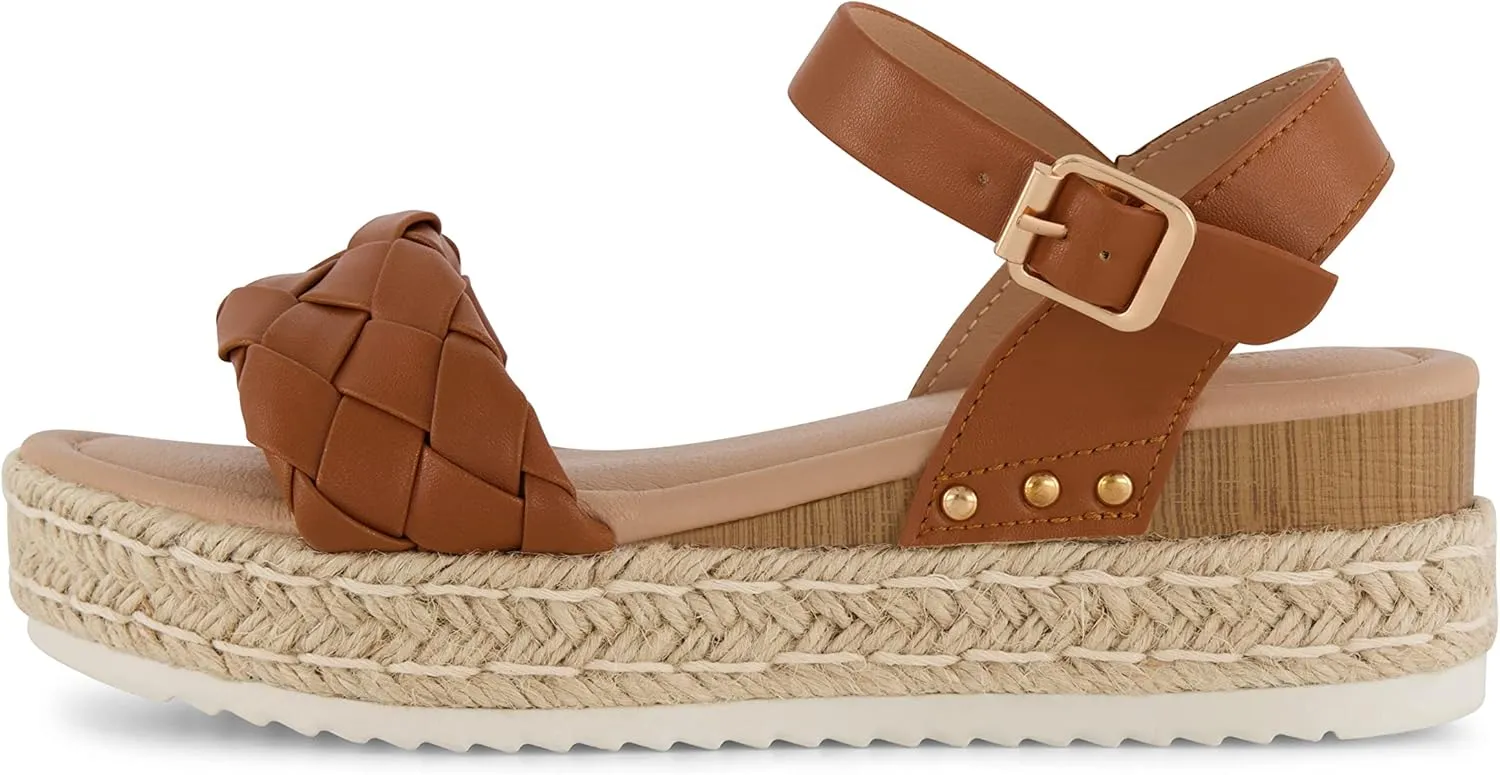 CUSHIONAIRE Women's Mae woven espadrille wedge sandal