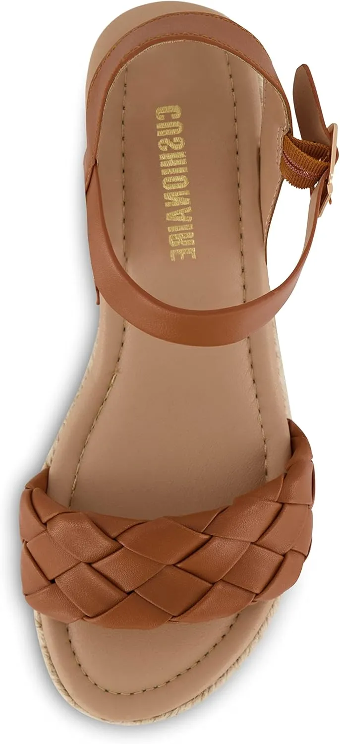 CUSHIONAIRE Women's Mae woven espadrille wedge sandal