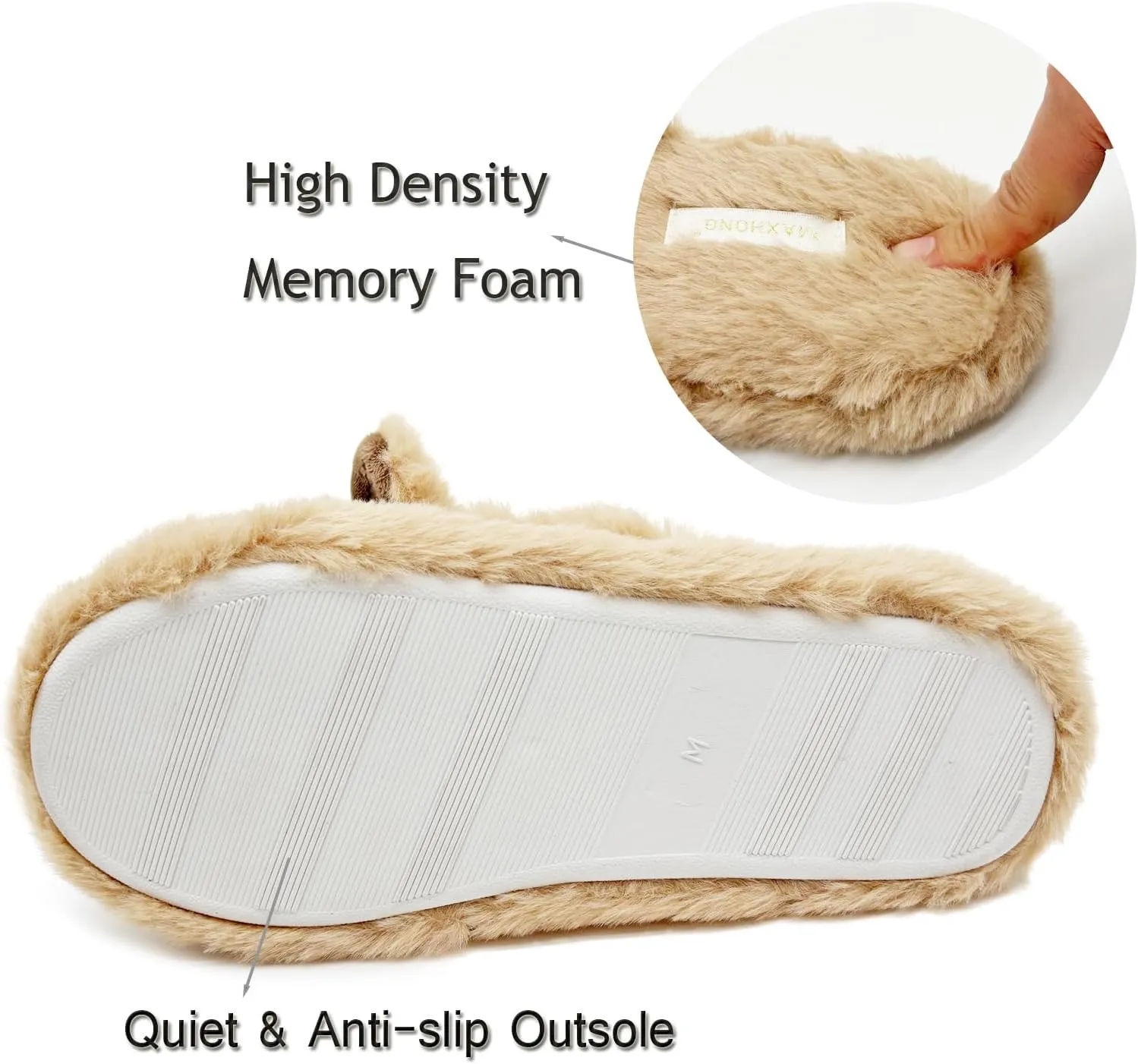 Cute Animal Slipper for women Cozy Memory Foam House Slippers Plush Fleece Lining Soft Comfy Non-Slip Sole Indoor Cat Dog Bunny Slippers