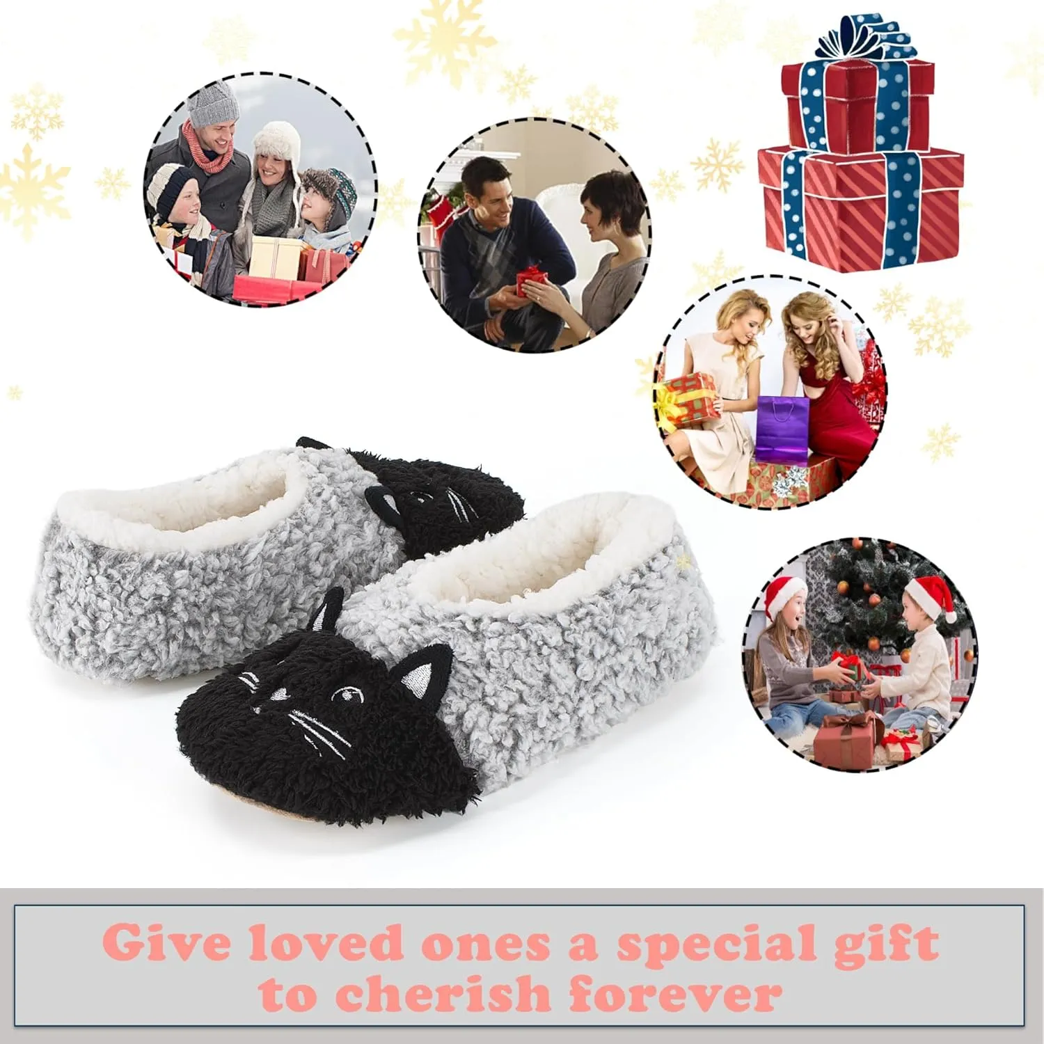 Cute Animal Slippers for Kids Girls Women, Fuzzy House Socks with Soft Anti-Skid Soles - Unique Gifts for Mom and Animal Lovers!