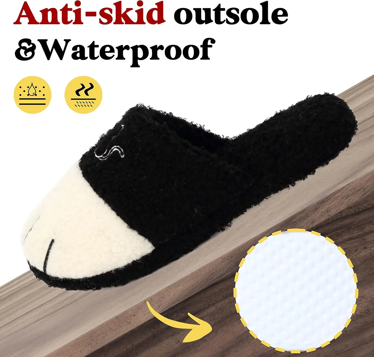Cute Cat Paw Animal Slippers Anti-Skid Memory Foam House Shoes Warm Fluffy Fuzzy Women Slippers Christmas Halloween Gifts