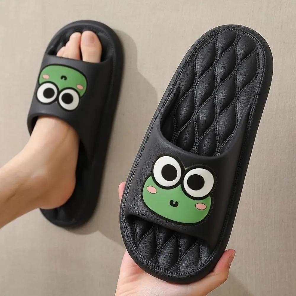 Cute Frog Slippers Women Men House Slides Preppy Slipper Kawaii Animal Slipper Comfy Shower Sandals Bathroom Shoes Slip on Indoor Outdoor Slipper Home Slipper Creative Gifts
