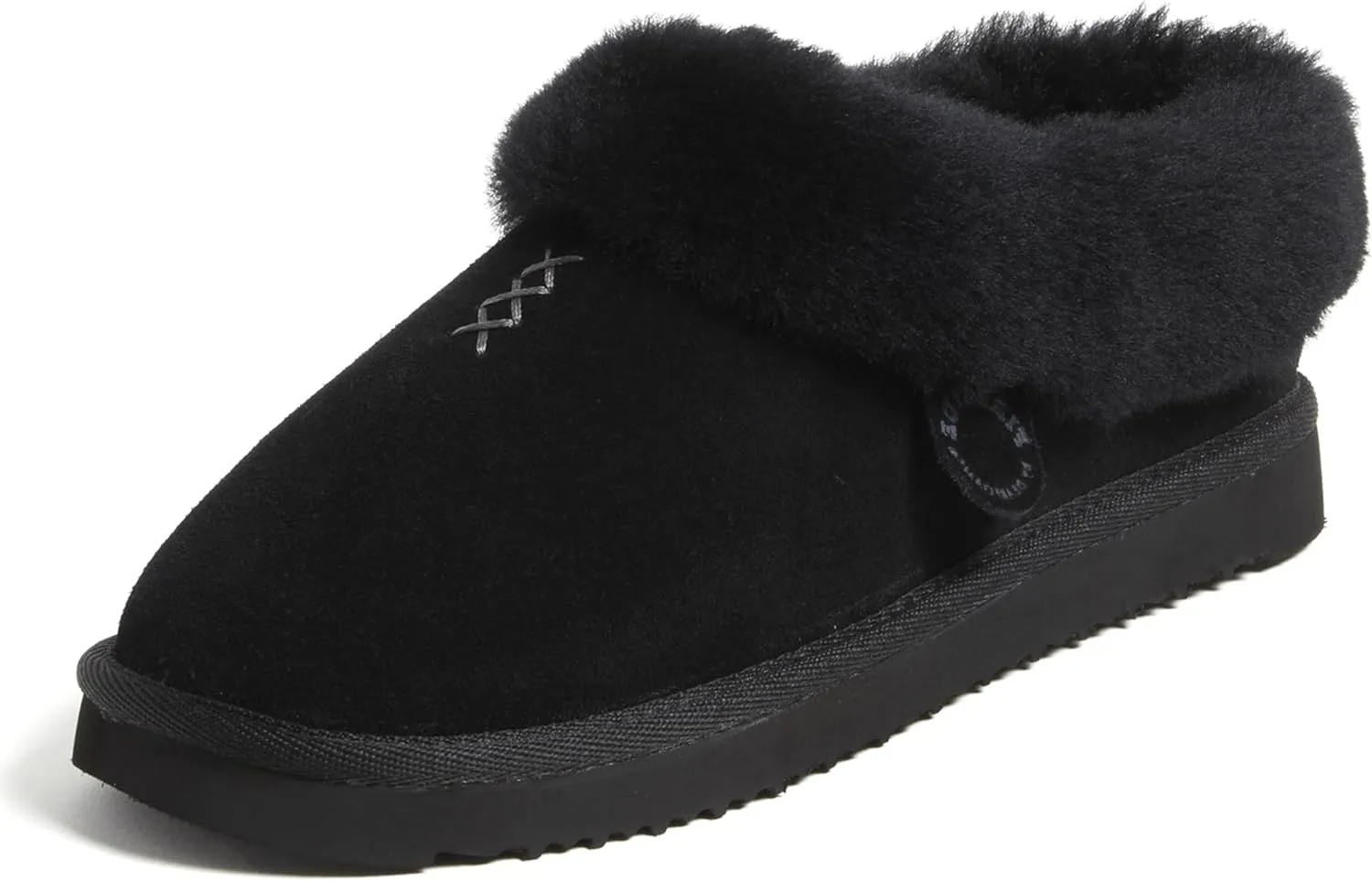Dearfoams Fireside Adelaide Genuine Shearling Soft Comfy Memory Foam Plush Indoor House Shoe Clog Slipper