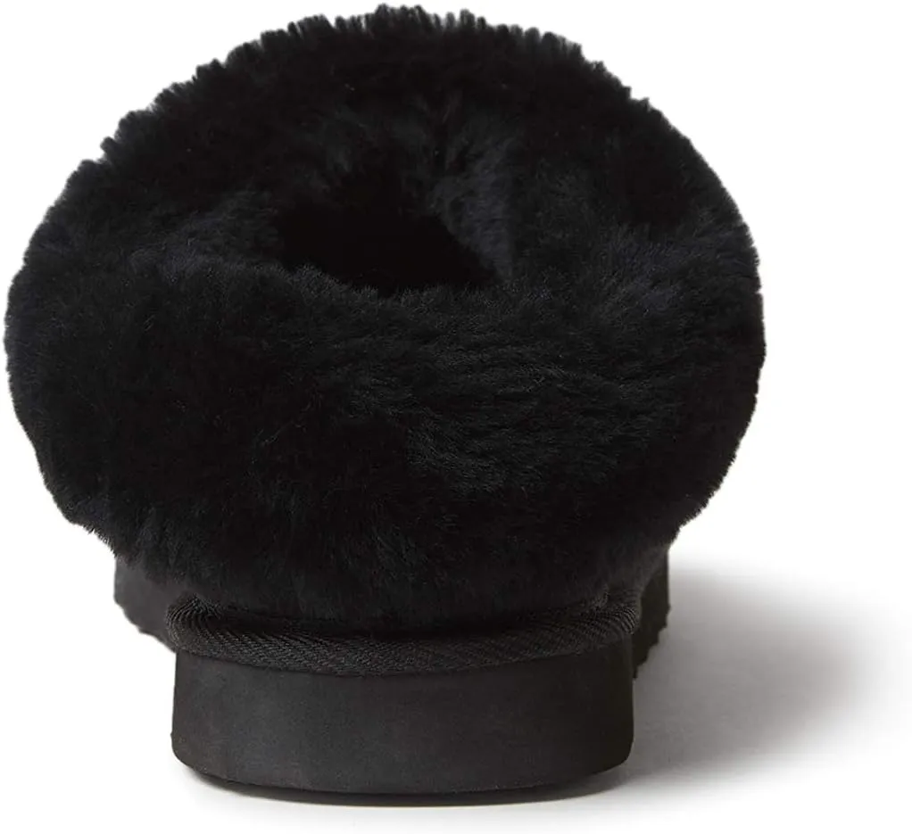 Dearfoams Fireside Adelaide Genuine Shearling Soft Comfy Memory Foam Plush Indoor House Shoe Clog Slipper