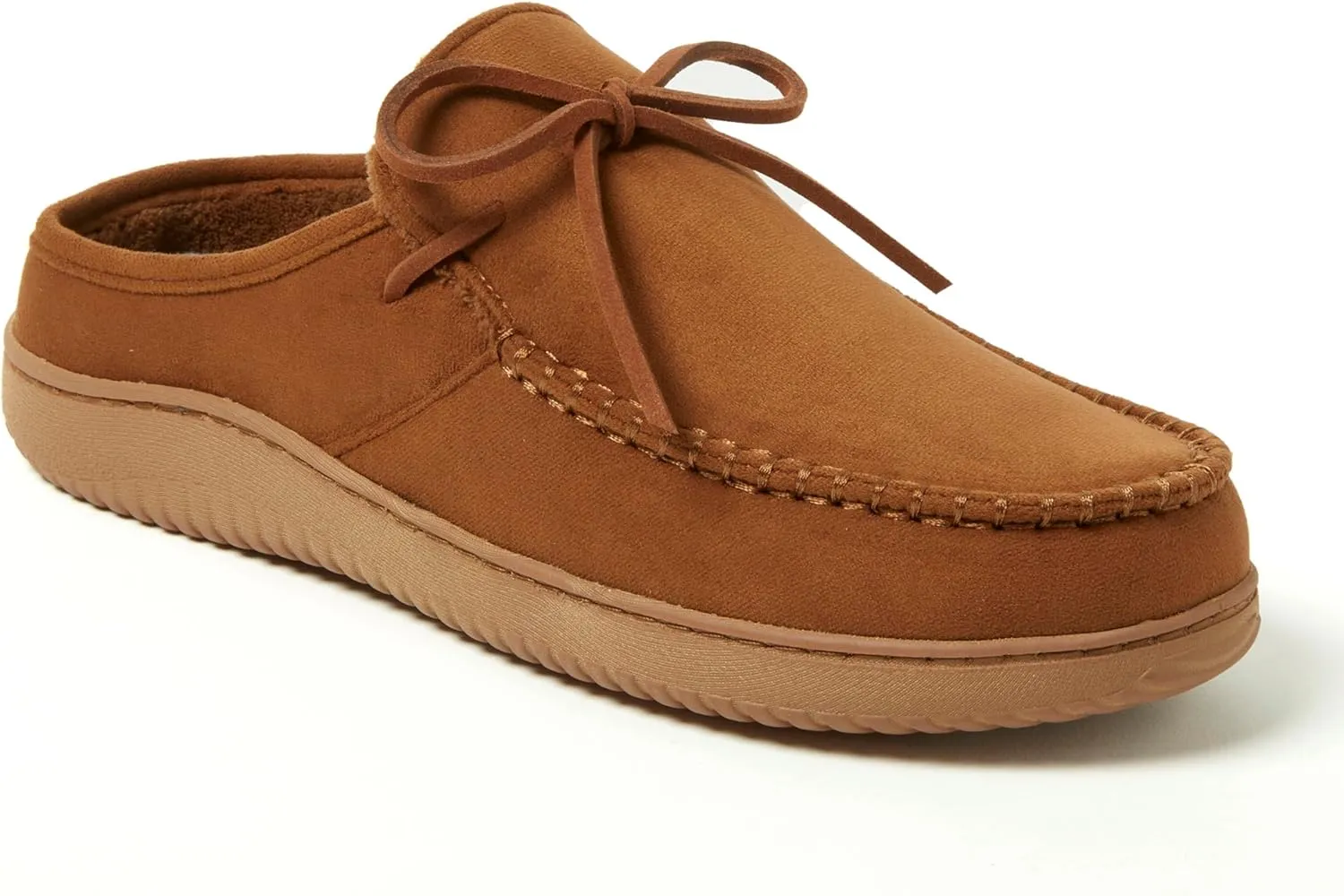 Dearfoams Men's Fowler Moc Toe Clog with Tie Indoor Outdoor Supportive House Shoe Slipper