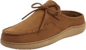 Dearfoams Men's Fowler Moc Toe Clog with Tie Indoor Outdoor Supportive House Shoe Slipper