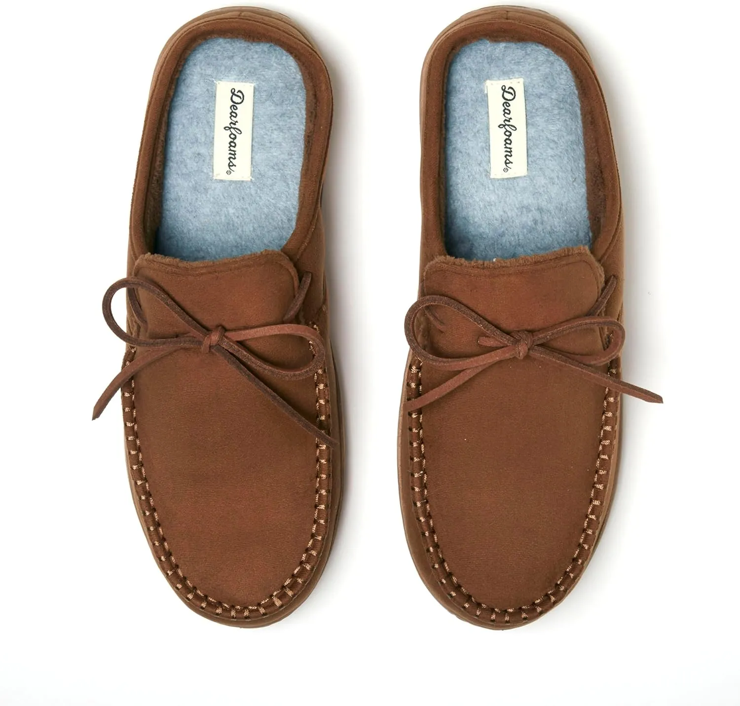 Dearfoams Men's Fowler Moc Toe Clog with Tie Indoor Outdoor Supportive House Shoe Slipper