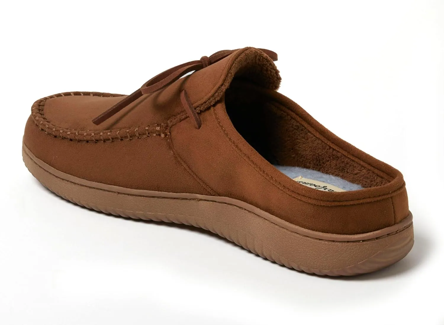Dearfoams Men's Fowler Moc Toe Clog with Tie Indoor Outdoor Supportive House Shoe Slipper