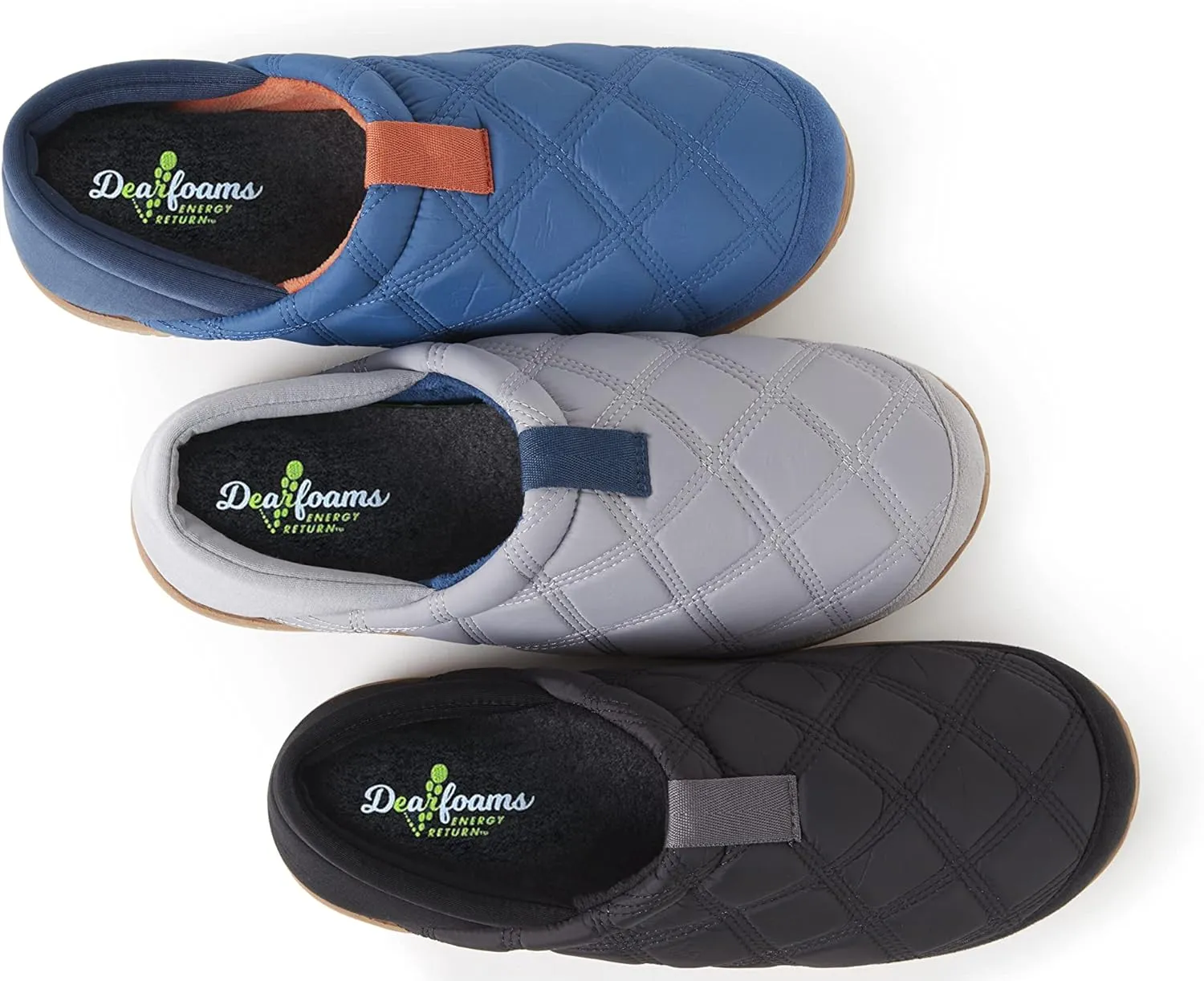 Dearfoams Men's River Nylon Closed Back Indoor/Outdoor Memory Foam Energy Return Slipper