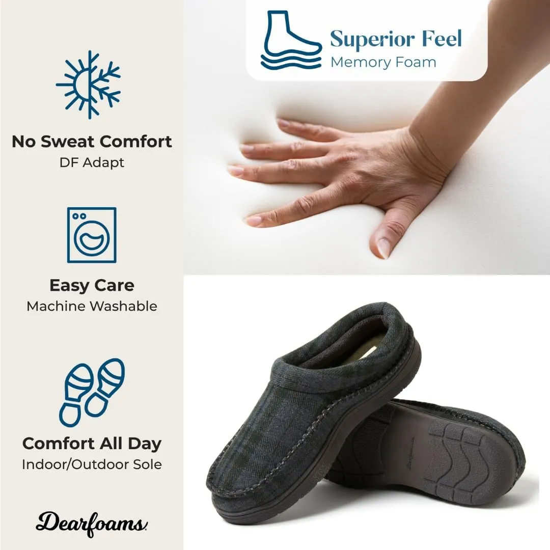 Dearfoams Men's Thompson Memory Foam Indoor/Outdoor Clog Slipper