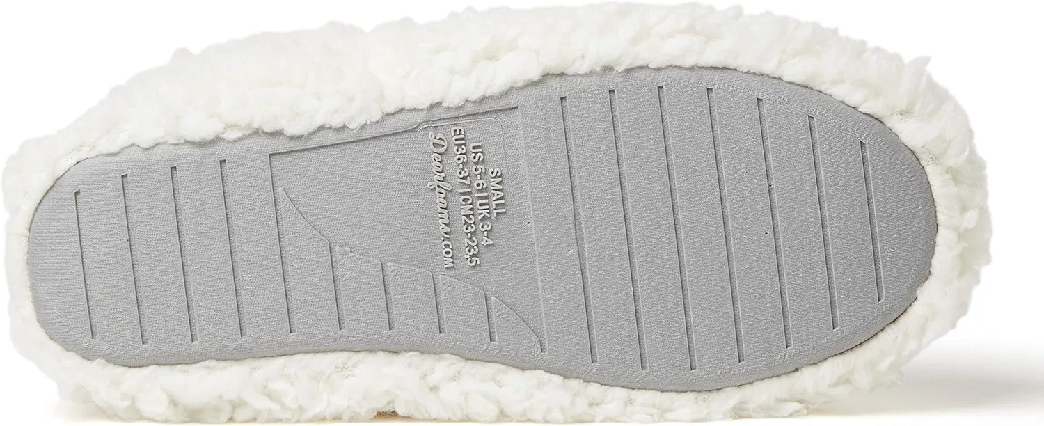 Dearfoams Women's Chelsea Faux Fuzzy Sherpa Indoor House Bootie Slipper