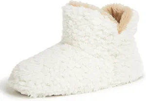 Dearfoams Women's Chelsea Faux Fuzzy Sherpa Indoor House Bootie Slipper