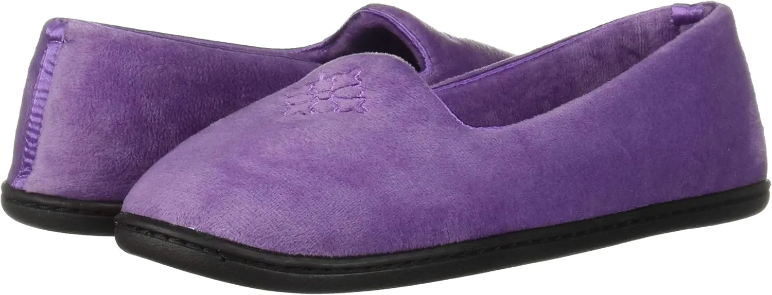 Dearfoams Women's Cozy Memory Foam Indoor Rebecca Closed Back House Ballet Slipper with Wide Widths