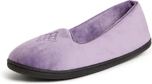 Dearfoams Women's Cozy Memory Foam Indoor Rebecca Closed Back House Ballet Slipper with Wide Widths