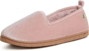 Dearfoams Women's Rachel Shiny Velour Closed Back Slipper