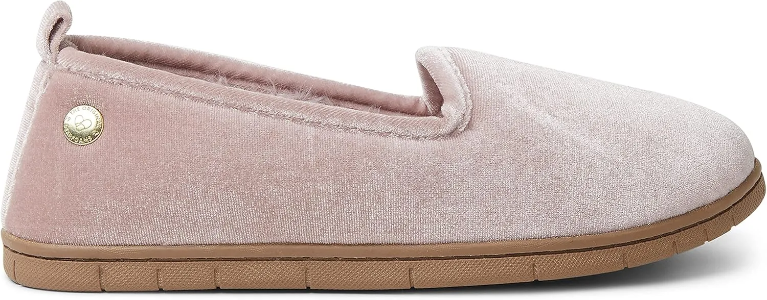 Dearfoams Women's Rachel Shiny Velour Closed Back Slipper