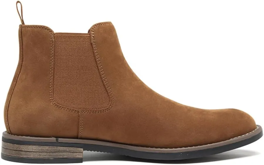 DECARSDZ Men's Chelsea Boots Casual Classic Comfy Slip-On Suede Chukka Mens Ankle Boot