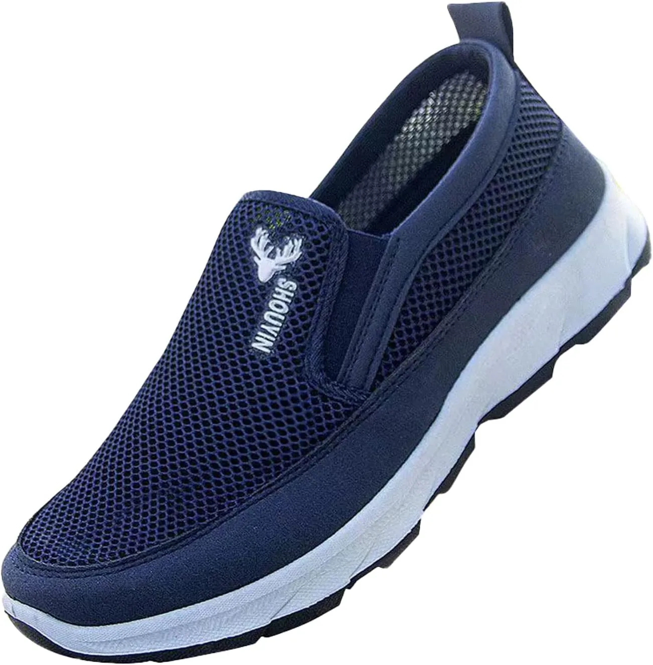 DirraBra Men's Slip-On Mesh Orthopedic Sneakers Walking Shoes,Sports Breathable Loafers Boat Shoes Casual Platform Comfy Non-Slip Hiking Working Shoes