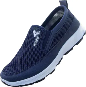 DirraBra Men's Slip-On Mesh Orthopedic Sneakers Walking Shoes,Sports Breathable Loafers Boat Shoes Casual Platform Comfy Non-Slip Hiking Working Shoes