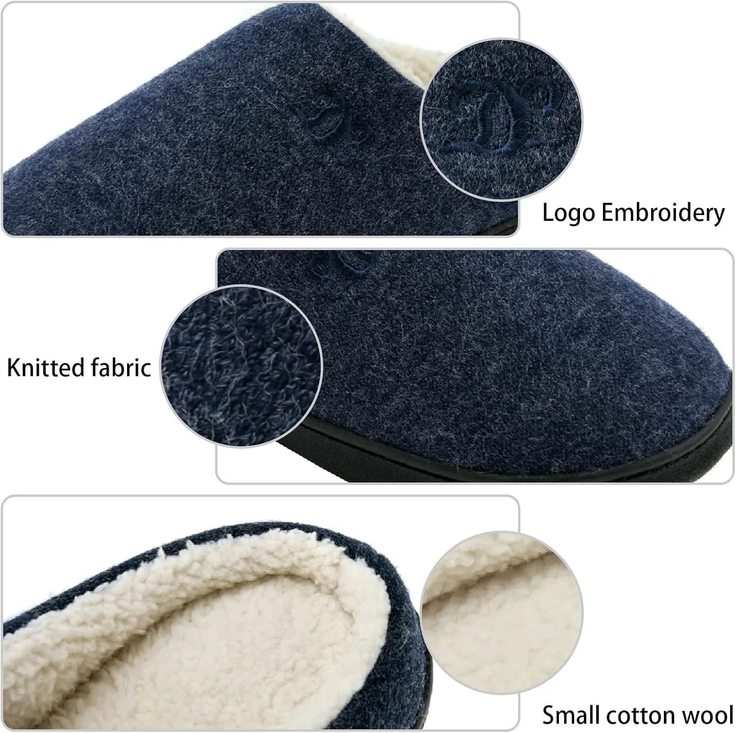 DL Womens Memory Foam Slippers, Cozy Slip on House Slippers for Women Indoor Outdoor, Comfy Women's Bedroom Slippers Warm Soft Flannel Lining Home Slippers Size 5-12 Purple Blue Pink Grey Navy Black