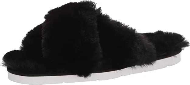 Dolce Vita womens Fashion Slipper, Black Faux Fur, 6 US