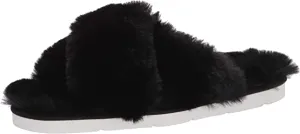 Dolce Vita womens Fashion Slipper, Black Faux Fur, 6 US