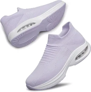 DOUSSPRT Womens Walking Shoes Sock Casual Ladies Fashion Sneakers Comfortable Slip On Air Cushion Platform