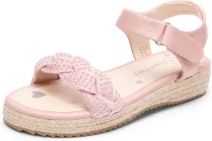 DREAM PAIRS Girls Espadrille Flatform Platform Wedge Open Toe Summer Sandals for Little Kid, Big Kid, Casual, Vacation or Formal Use