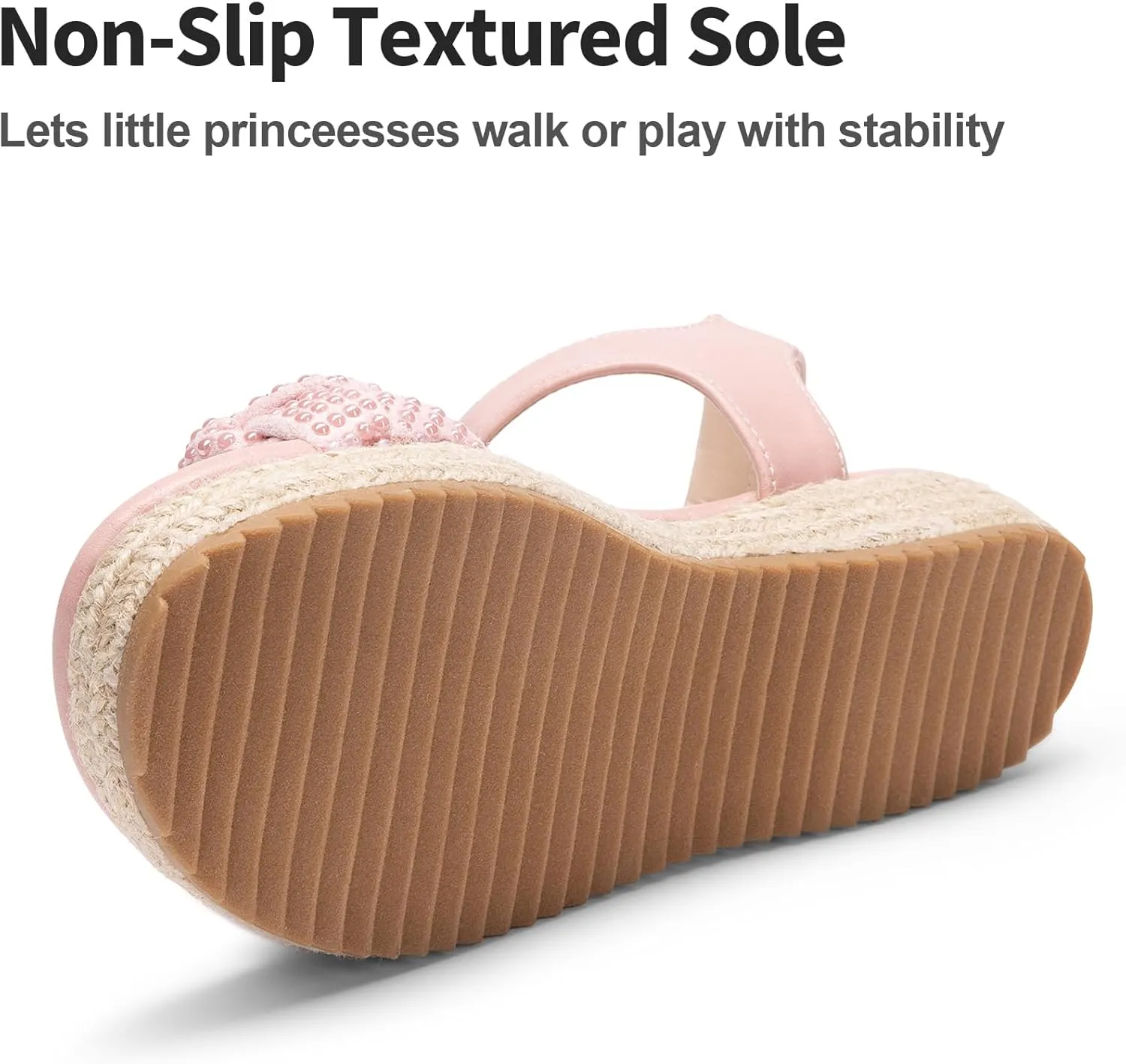 DREAM PAIRS Girls Espadrille Flatform Platform Wedge Open Toe Summer Sandals for Little Kid, Big Kid, Casual, Vacation or Formal Use