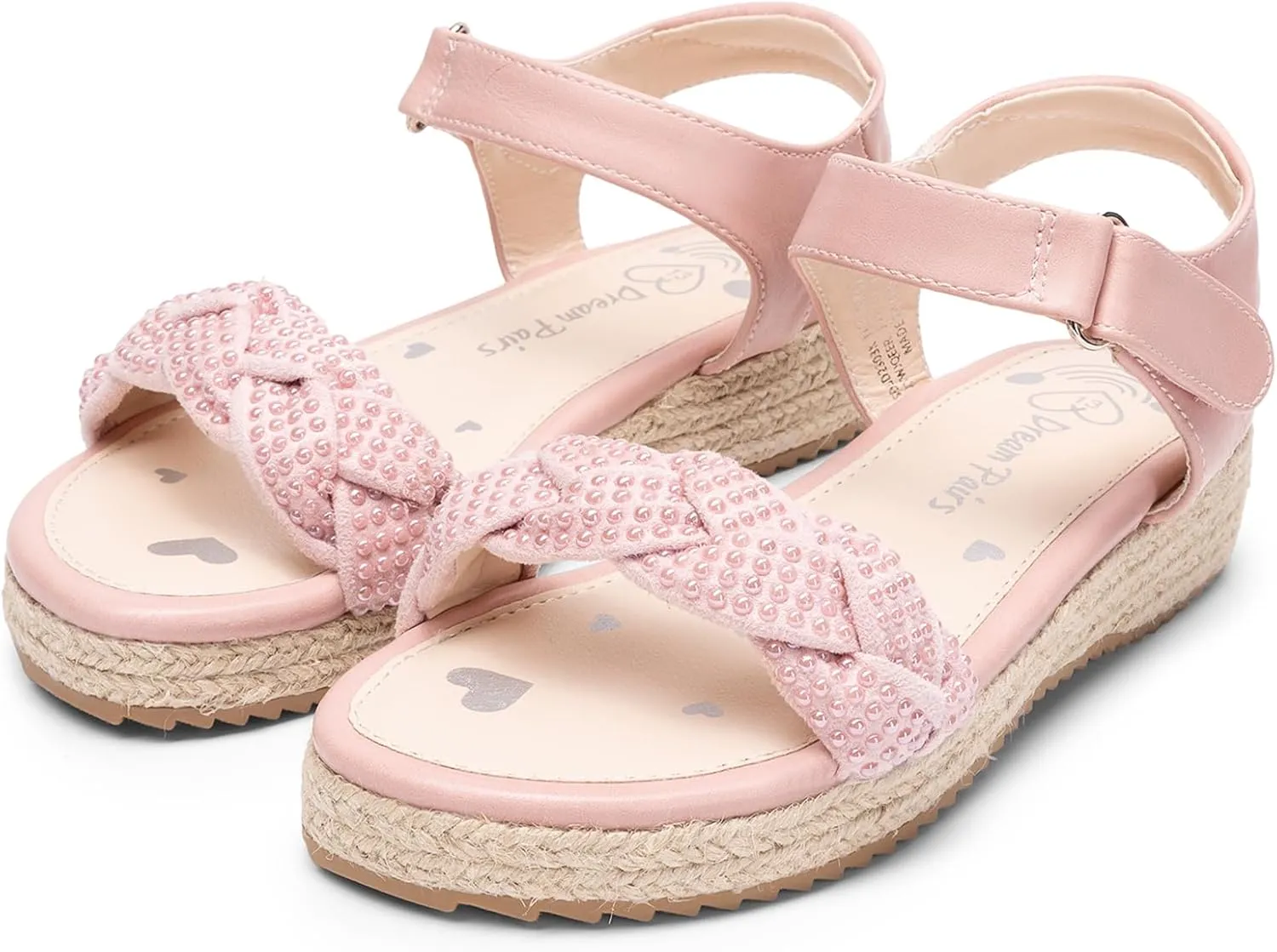 DREAM PAIRS Girls Espadrille Flatform Platform Wedge Open Toe Summer Sandals for Little Kid, Big Kid, Casual, Vacation or Formal Use