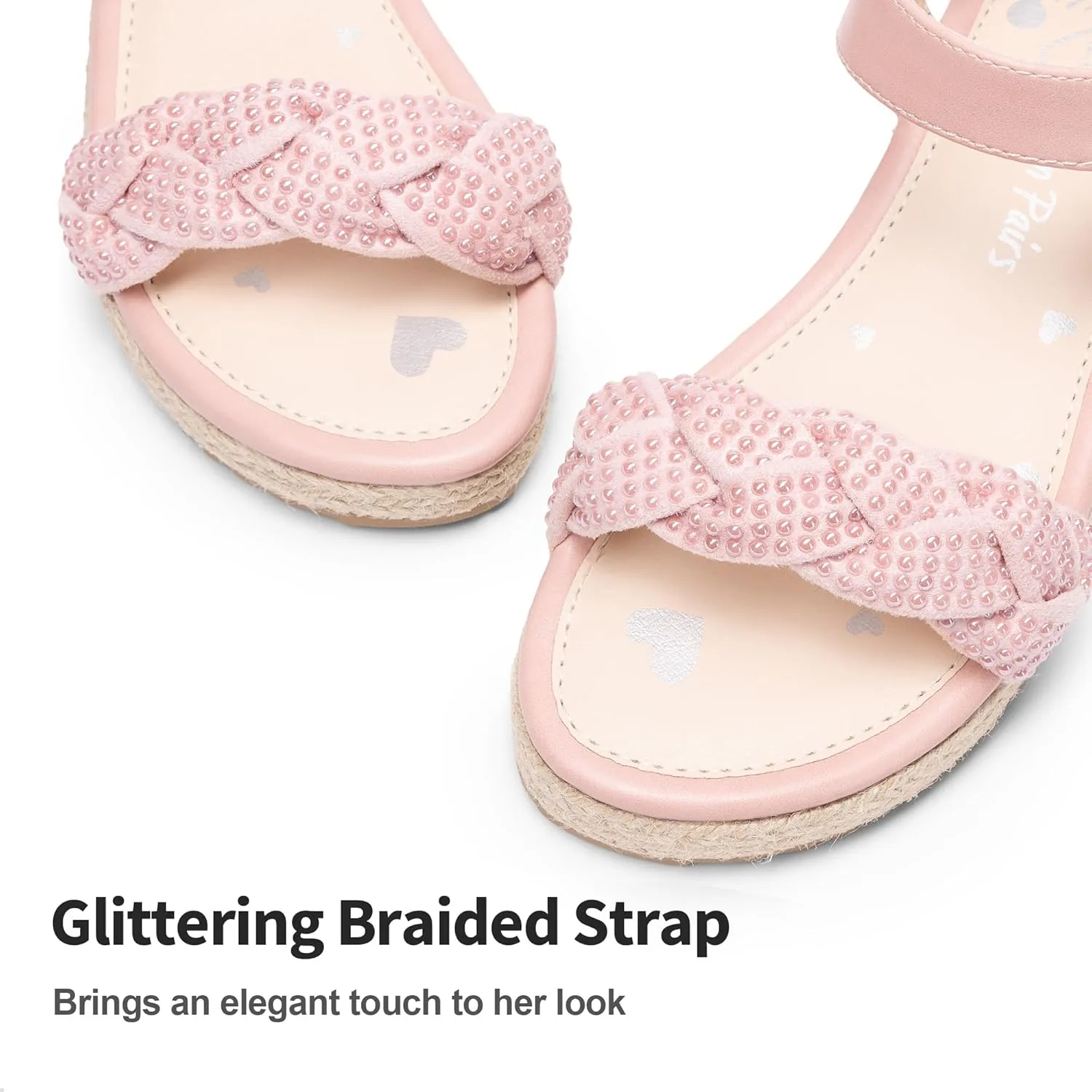 DREAM PAIRS Girls Espadrille Flatform Platform Wedge Open Toe Summer Sandals for Little Kid, Big Kid, Casual, Vacation or Formal Use