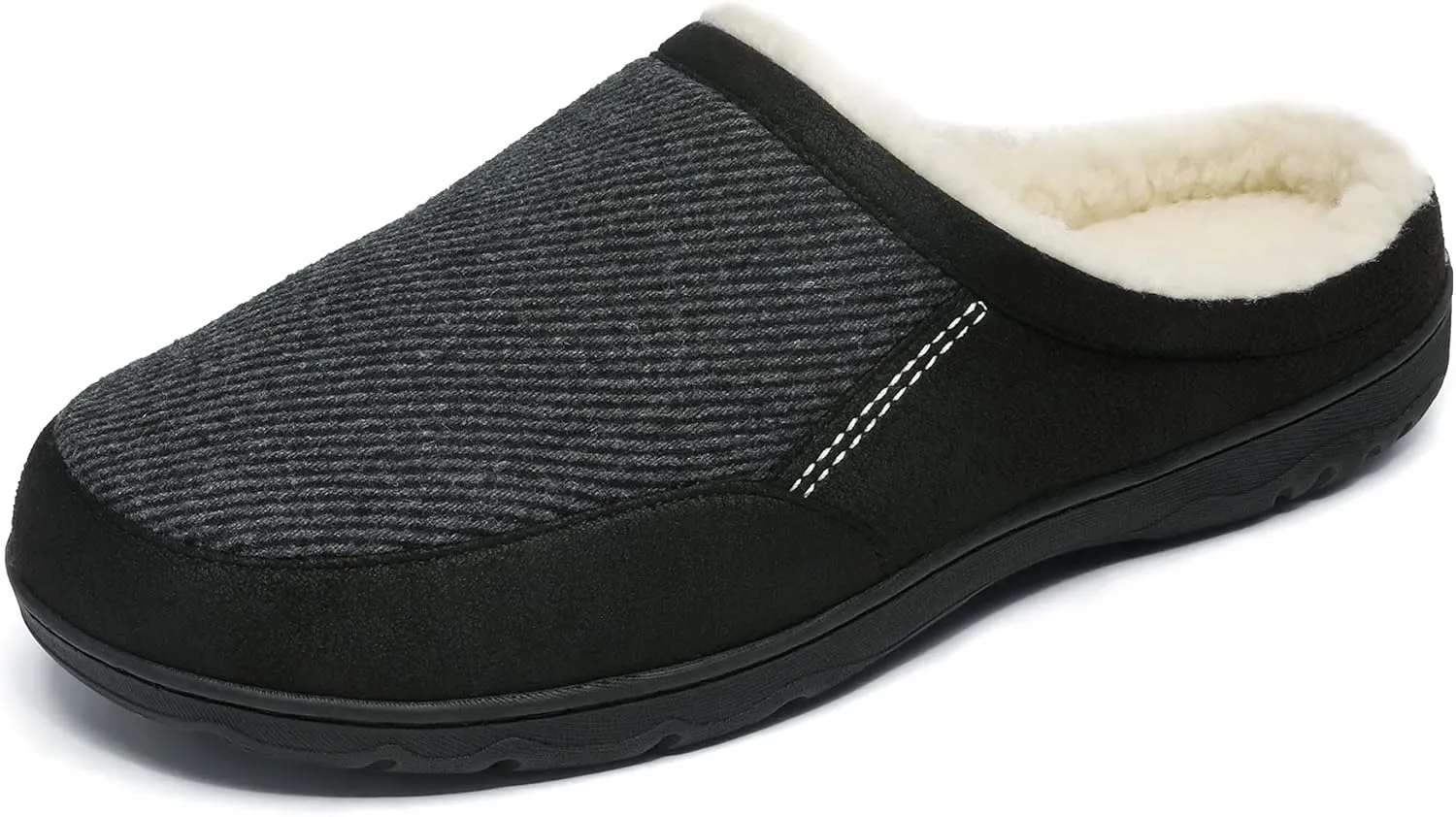 DREAM PAIRS Men's Cozy Memory Foam Slippers with Fuzzy Wool-Like Lining, Slip-on Washable Indoor Outdoor House Shoes