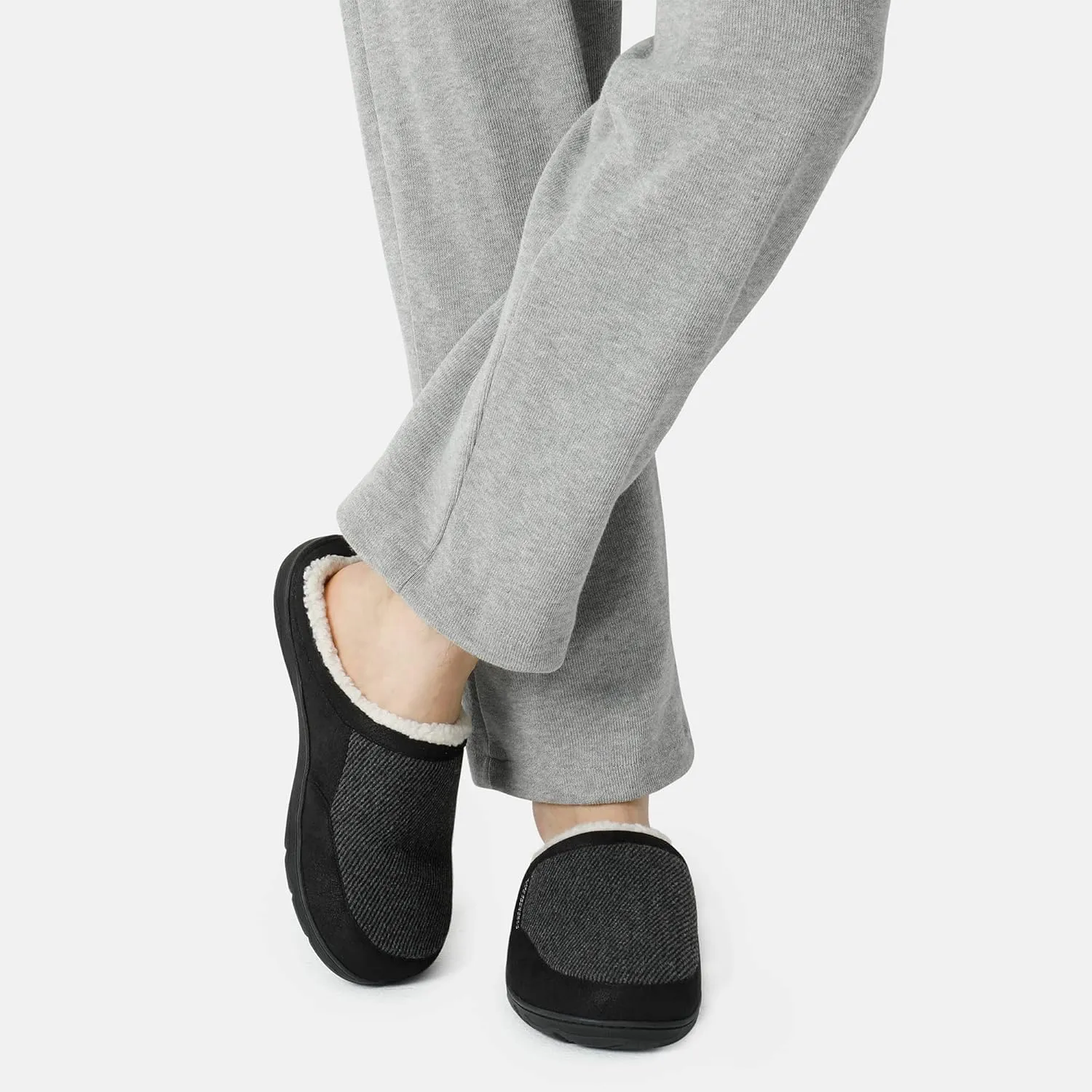 DREAM PAIRS Men's Cozy Memory Foam Slippers with Fuzzy Wool-Like Lining, Slip-on Washable Indoor Outdoor House Shoes