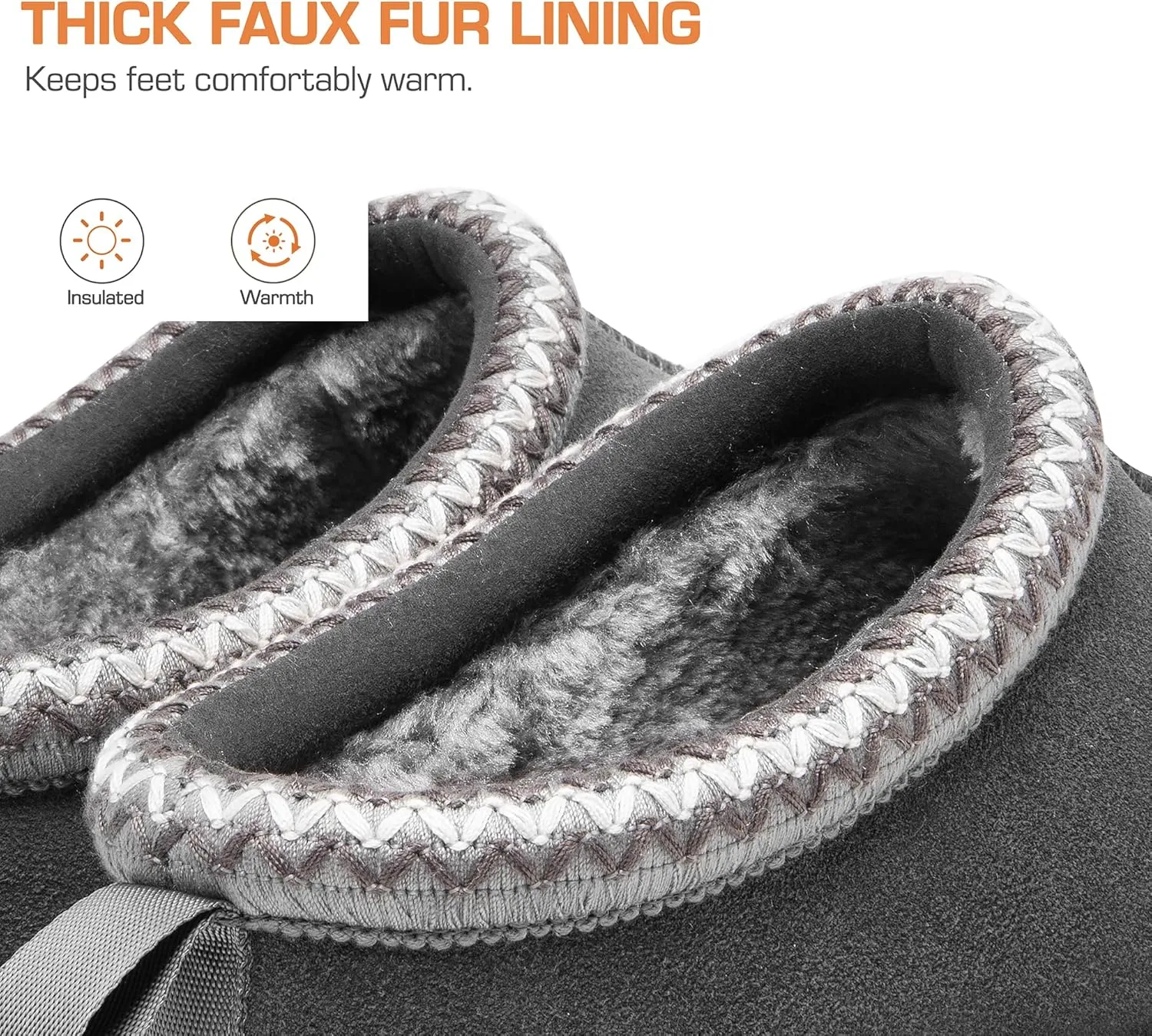DREAM PAIRS Men's Fuzzy Cozy Slippers Genuine Suede Indoor Outdoor Home Comfy Winter Slip On Cute Warm Memory Foam Furry Shoes FuzzyEasy