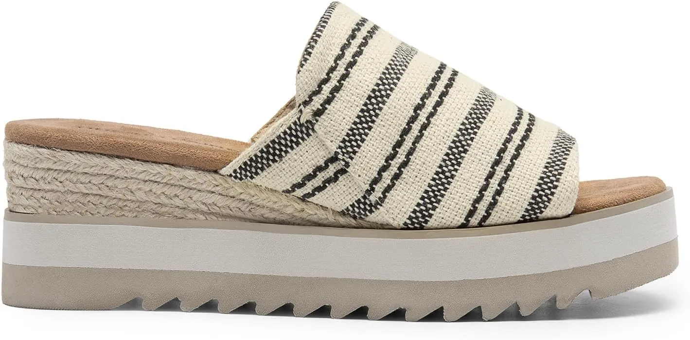 DREAM PAIRS Platform Sandals Women Slip-on Espadrille Bohemia Wedge Sandals, Comfort Dressy Summer Open Toe Canvas Slides for Women's Outdoor Walking Beach Vacation