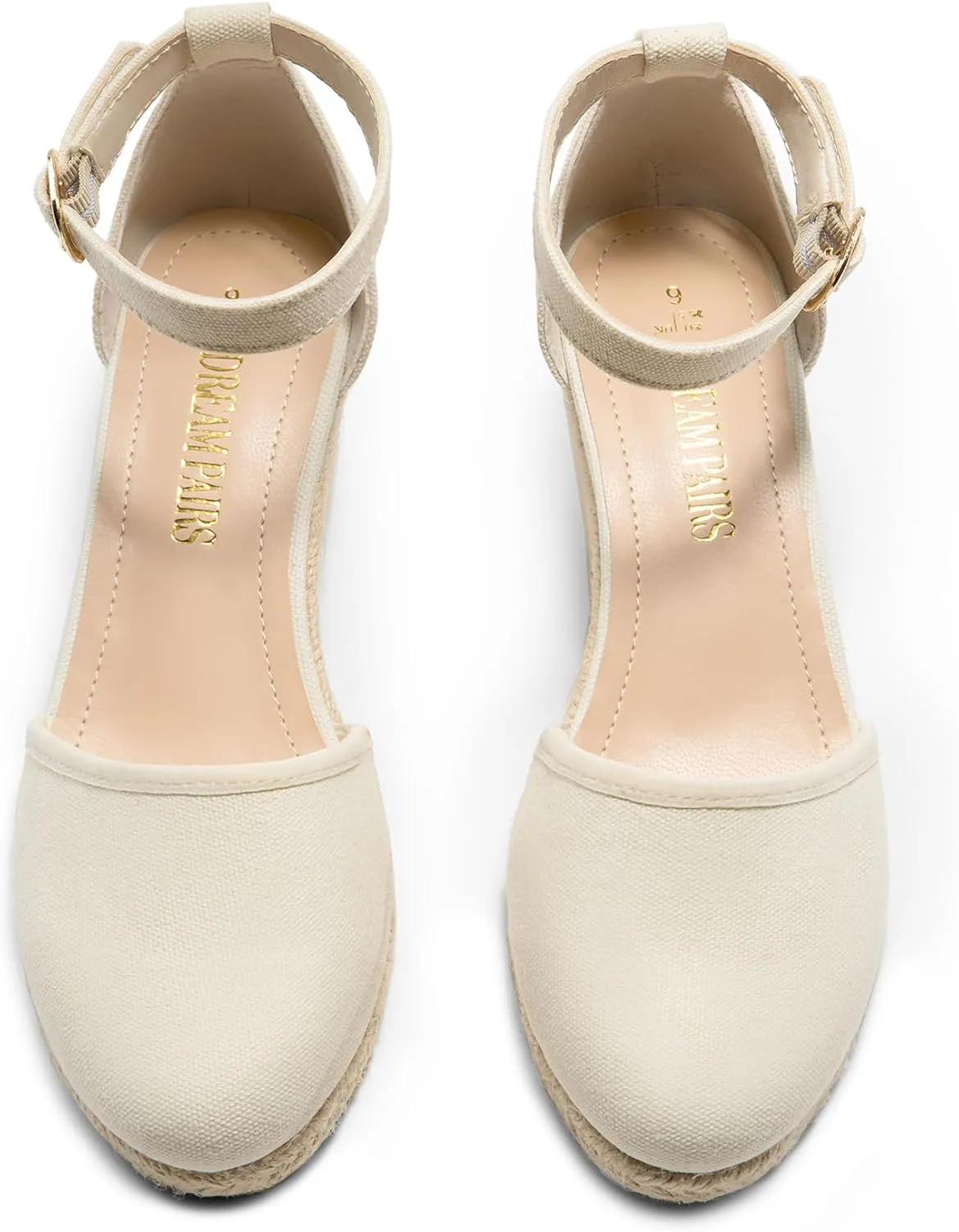DREAM PAIRS Women's Espadrilles Closed Toe Ankle Strap Dressy Platform Wedge Sandals