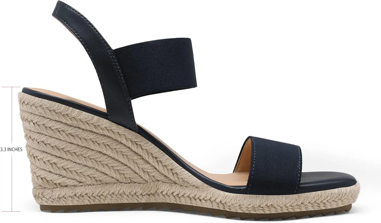 DREAM PAIRS Womens Open Toe Espadrilles Dressy Platform Sandals Slip on Elastic Ankle Strap Wedges Sandals