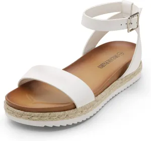 DREAM PAIRS Women's Open Toe Platform Espadrille Wedge Sandals Comfortable One Band Dressy Casual Sandals for Women