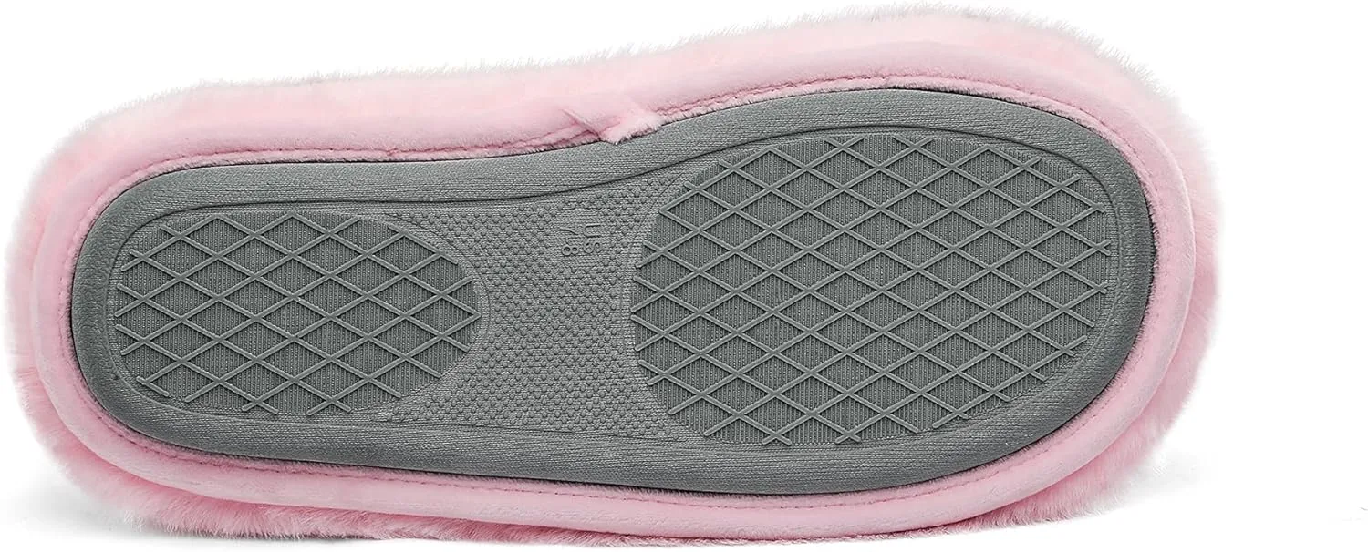 DREAM PAIRS Women's Plush Fuzzy Slip on Indoor Outdoor Winter House Slippers