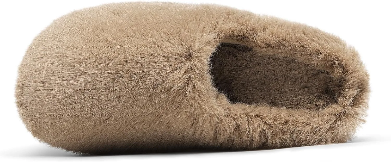 DREAM PAIRS Women's Plush Fuzzy Slip on Indoor Outdoor Winter House Slippers