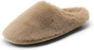 DREAM PAIRS Women's Plush Fuzzy Slip on Indoor Outdoor Winter House Slippers