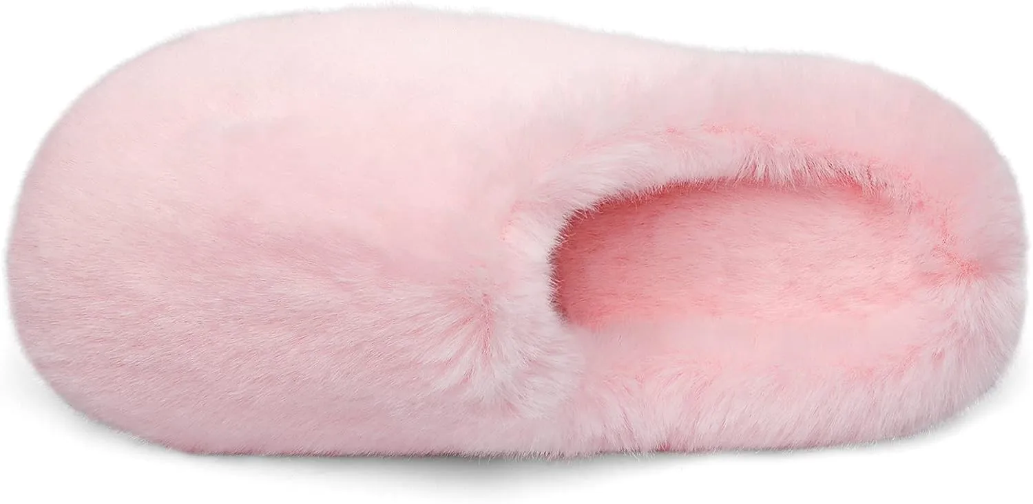 DREAM PAIRS Women's Plush Fuzzy Slip on Indoor Outdoor Winter House Slippers