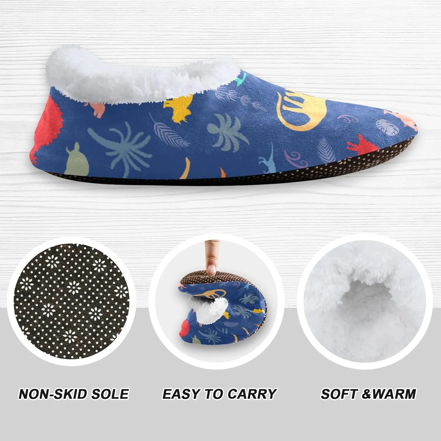 Dussdil Kid's Boy's Girl's Winter Slippers Spa Travel House Slipper Shoes Warm Soft Memory Foam Slipper Non Slip for Guest Home Living Room Bedroom Slippers